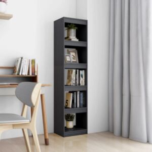 Книжная полка/разделитель комнаты Pood24, серый, 40x30x167,5 см, массив сосны