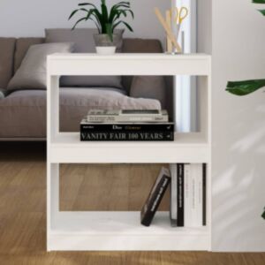 Книжная полка/разделитель комнаты Pood24, белый 60 x 30 x 71,5 см, массив сосны