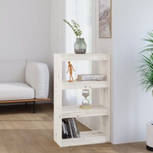 Pood24 книжная полка/перегородка белая 60 x 30 x 103,5 см массив сосны
