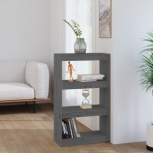 Pood24 книжная полка/разделитель комнаты, серый 60 x 30 x 103,5 см, массив сосны