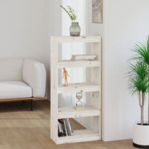 Pood24 книжная полка/перегородка белая 60 x 30 x 135,5 см массив сосны
