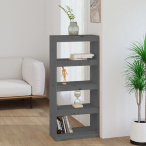 Pood24 книжная полка/перегородка, серый 60 x 30 x 135,5 см массив сосны