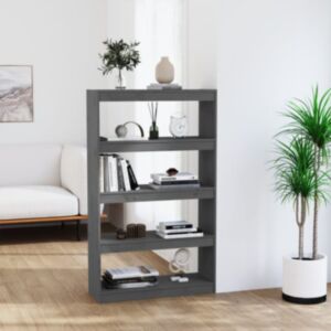 Книжная полка/разделитель комнаты Pood24, серый, 80x30x135,5 см, массив сосны
