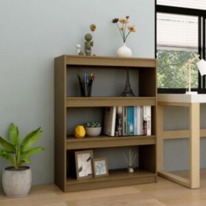 Книжная полка/разделитель Pood24, медово-коричневый, 100x30x103 см, дерево сосна