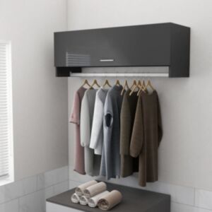 Pood24 garderoob, kõrgläikega hall, 100 x 32,5 x 35 cm, puitlaastplaat