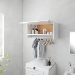 Pood24 garderoob, kõrgläikega valge, 70 x 32,5 x 35 cm, puitlaastplaat