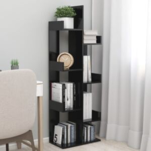 POOD24 книжный шкаф, черный, 48 x 25,5 x 140 см, ДСП