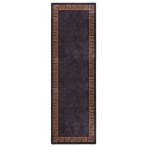 Pood24 vaip, pestav, 80 x 300 cm, must ja kuldne, libisemisvastane
