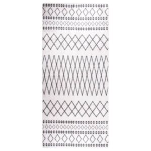 Pood24 vaip, pestav, 80 x 300 cm, must ja valge, libisemisvastane