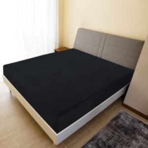 Pood24 kummiga voodilinad, 2 tk, must, 180x200 cm, puuvill