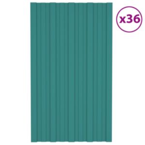 Pood24 katusepaneel 36 tk, tsingitud terasest, roheline, 80 x 45 cm 