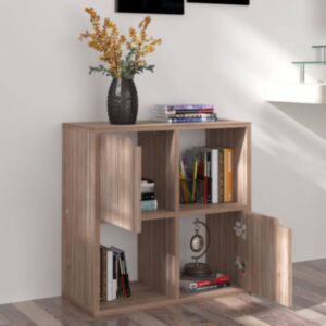 Pood24 raamaturiiul, hall tamm, 60 x 27,5 x 59,5 cm, puitlaastplaat