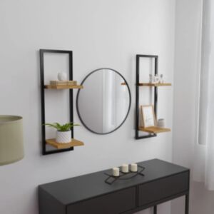 Полки Pood24 настенные 2 шт, 25x25x75 см, прочная древесина акации