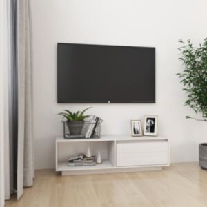 POOD24 Тумба под ТВ, белый, 110x30x33,5 см, массив сосны