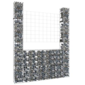 POOD24 Габионная корзина U-образная с 2 стойками, железо, 140x20x200 см