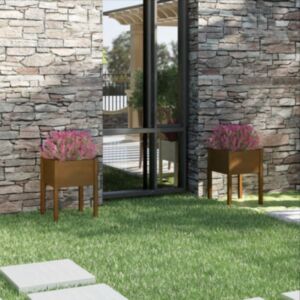 Ящик для садовых растений POOD24, 2 шт., медово-коричневый 50x50x70 см, прочная сосна