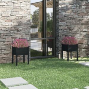 Ящик для садовых растений POOD24, 2 шт., черный, 50x50x70 см, прочная сосна