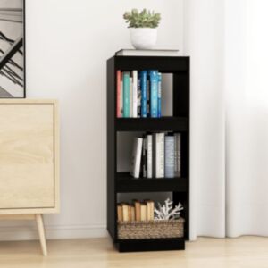 POOD24 книжный шкаф/перегородка, черный, 40x35x135 см, массив сосны