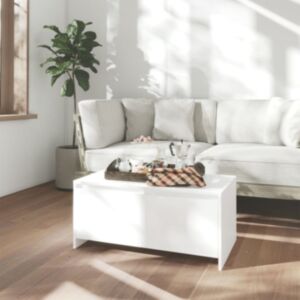 Pood24 kohvilaud, valge, 90 x 50 x 41,5 cm, puitlaastplaat