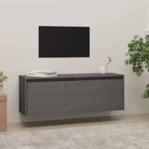 POOD24 Навесной шкаф серый 100x30x35 см, дерево сосна