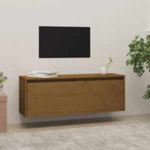POOD24 Навесной шкаф медово-коричневый 100x30x35 см, дерево сосна