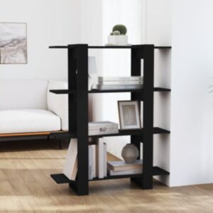 POOD24 книжная полка/разделитель комнаты, черный, 100x30x123,5 см
