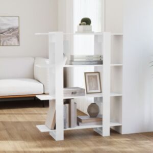 Книжный шкаф/перегородка POOD24 с глянцевым белым 100x30x123,5 см