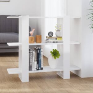 Книжный шкаф POOD24/комнатная перегородка с глянцевым белым 100x30x166 см