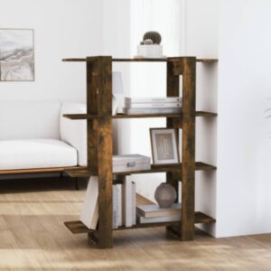Книжная полка/разделитель комнаты Pood24, дымчатый дуб, 100x30x123,5 см