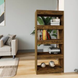 Книжная полка/разделитель комнаты Pood24, копченый дуб, 60x30x135 см, искусственное дерево