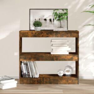 Книжная полка/разделитель Pood24, копченый дуб, 80x30x72 см
