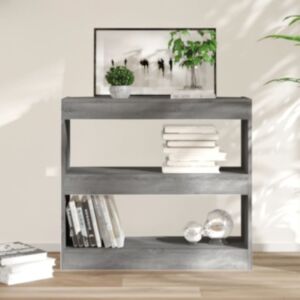 Книжная полка/разделитель комнаты Pood24, Сонома серая, 80x30x72 см