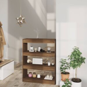 Книжная полка/разделитель Pood24, дуб коричневый, 80x30x103 см, искусственное дерево