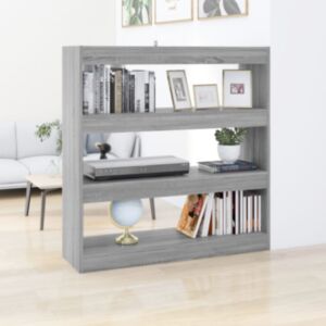 Книжная полка/разделитель комнаты Pood24, Сонома серая, 100x30x103 см
