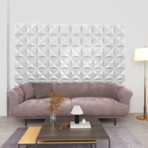Pood24 3D seinapaneelid, 24 tk, 50x50 cm, origamivalge, 6 m²