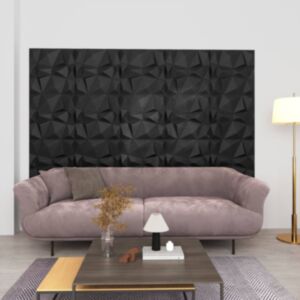 Pood24 3D seinapaneelid, 48 tk, 50x50 cm, teemantmust, 12 m²
