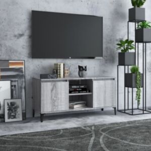 POOD24 Тумба под ТВ на металлических ножках, дуб Сонома серый, 103,5x35x50 см