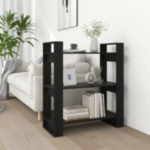 Pood24 книжная полка/перегородка, черный, 80 x 35 x 91 см, сосна