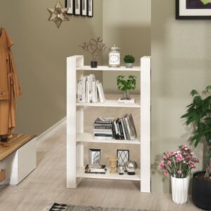 Книжная полка/разделитель Pood24, белый, 80x35x125 см, сосна