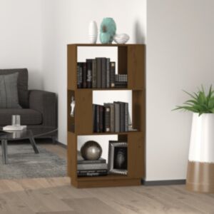 Книжная полка/разделитель Pood24, медово-коричневый, 51x25x101 см, дерево сосна