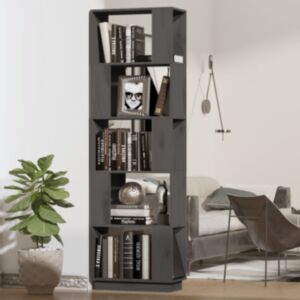 Книжная полка/разделитель Pood24, серый, 51x25x163,5 см, массив сосны