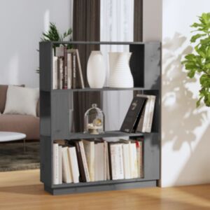 Книжная полка/разделитель Pood24, серый, 80 x 25 x 101 см, сосна