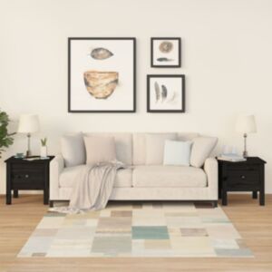 Pood24 lisalauad 2 tk, must, 40x40x39 cm, männipuit