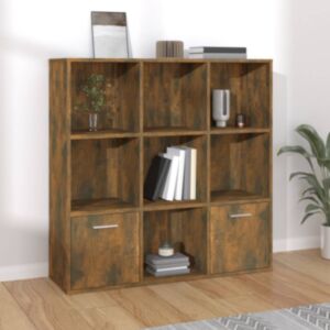 Книжный шкаф Pood24, копченый дуб, 98 x 30 x 98 см