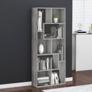 Стеллаж Pood24, дуб сонома серый, 67 x 24 x 161 см, искусственное дерево
