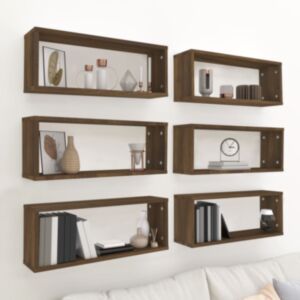 Pood24 настенные полки-кубы 6 шт, дуб коричневый, 60 x 15 x 23 см