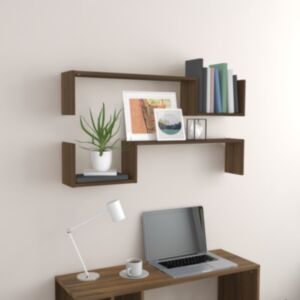 Pood24 seinariiulid 2 tk, pruun tamm, 100 x 15 x 20 cm, tehispuit
