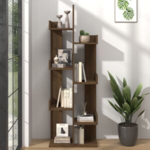 Стеллаж Pood24, 48 x 25,5 x 140 см, дуб коричневый, искусственное дерево