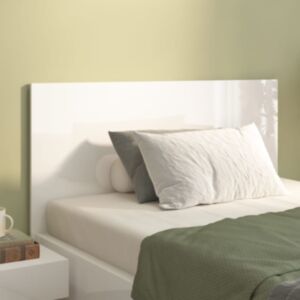 Pood24 voodipeats, kõrgläikega valge, 120 x 1,5 x 80 cm, tehispuit