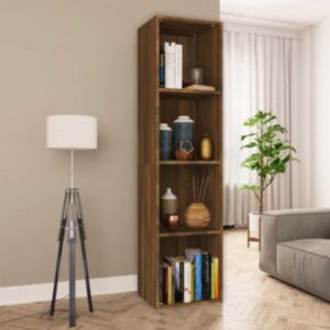 Pood24 книжная полка/тумба под ТВ, коричневый дуб, 36x30x143см, искусственное дерево